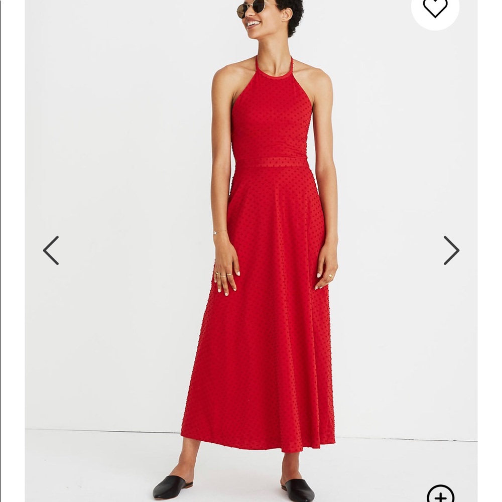 Madewell halter tie-back midi dress in clipdot